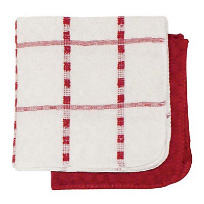 slide 1 of 1, John Ritzenthaler Red & White Squares Dish Cloths, 2 ct