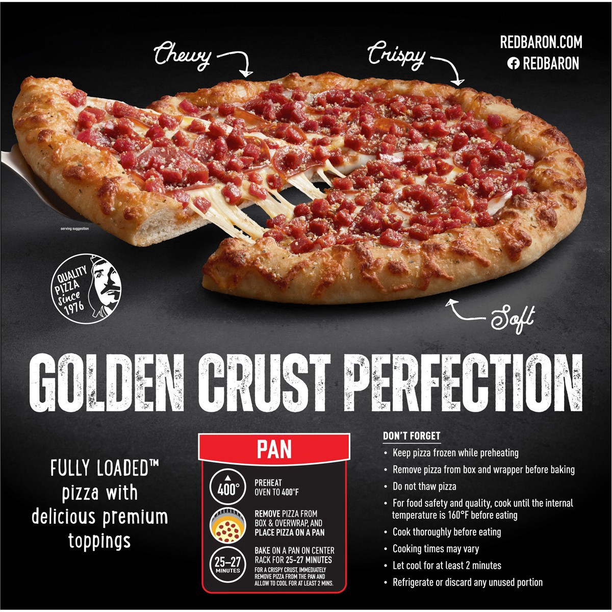 slide 19 of 21, Red Baron Fully Loaded Hand Tossed Style Crust Ultimate Pepperoni Pizza 28.75 oz, 28.75 oz