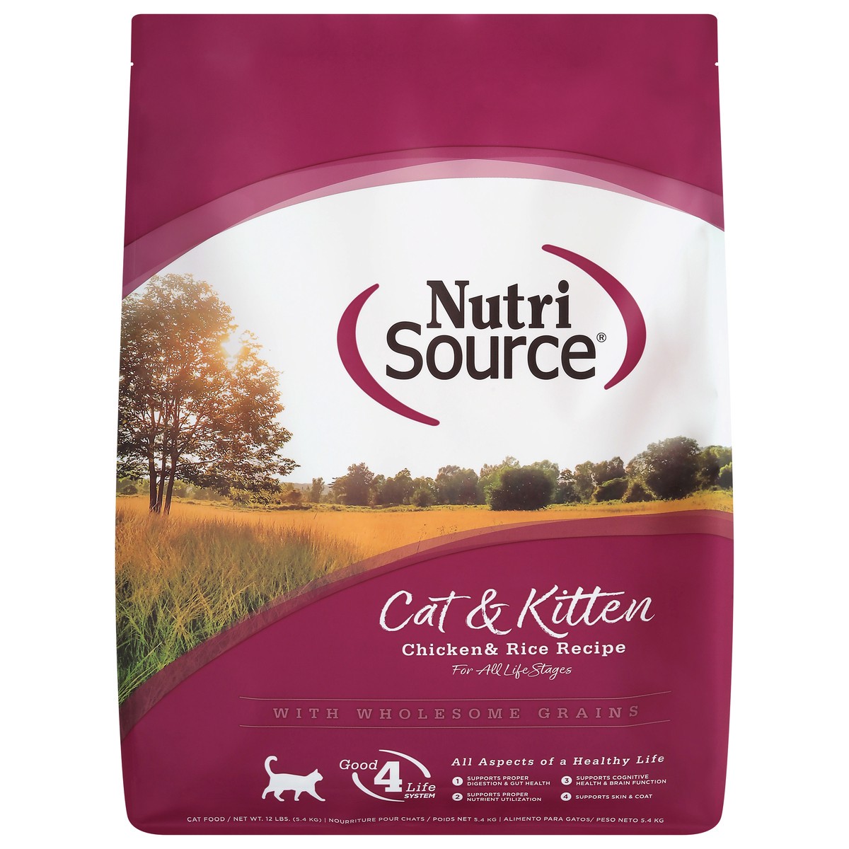 slide 6 of 14, NutriSource Cat & Kitten All Life Stages Chicken & Rice Recipe Cat Food 12 lb, 12 lb