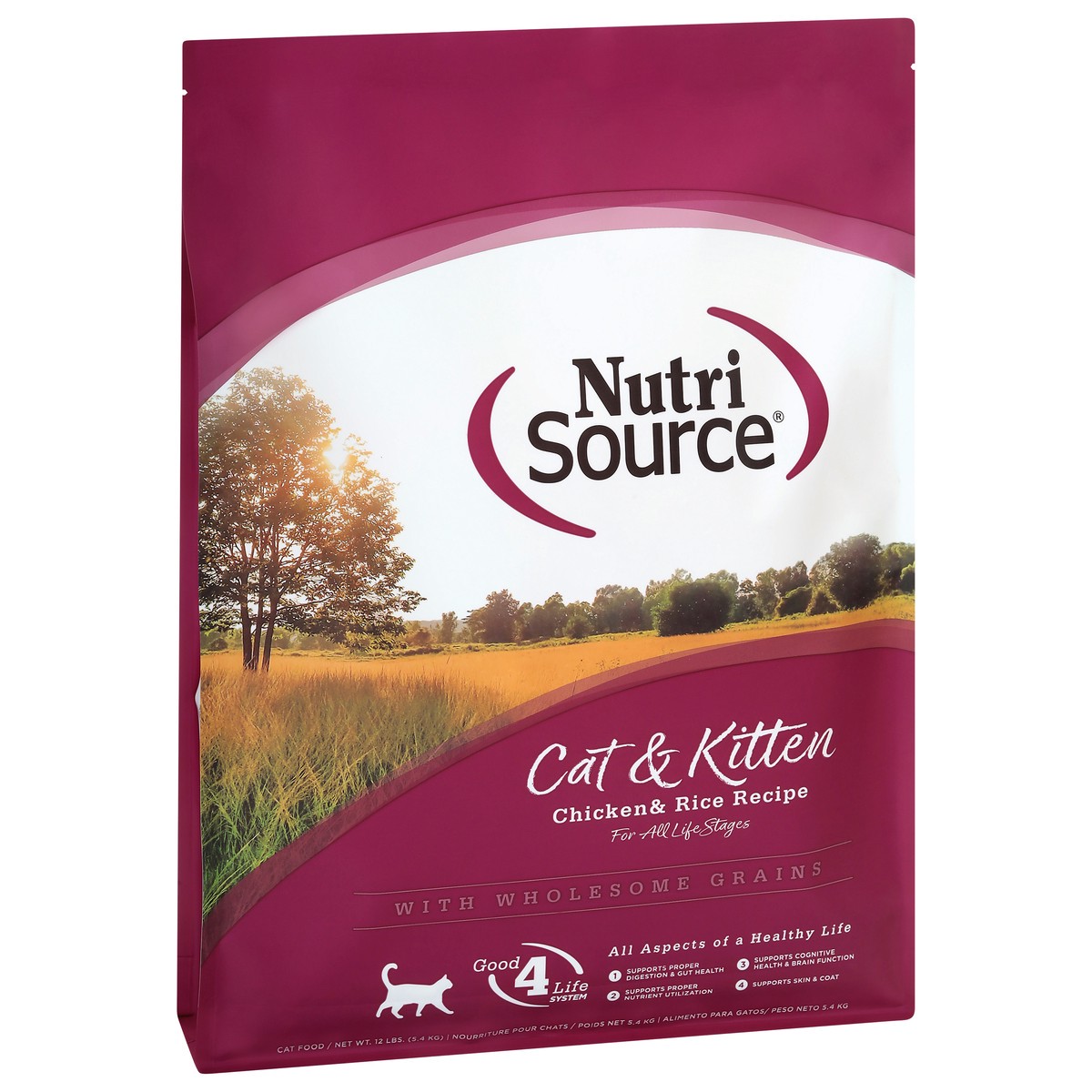 slide 7 of 14, NutriSource Cat & Kitten All Life Stages Chicken & Rice Recipe Cat Food 12 lb, 12 lb
