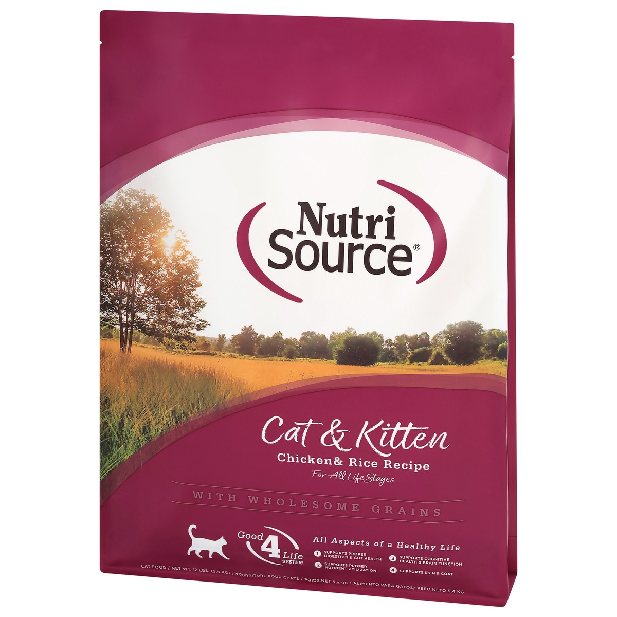 slide 5 of 14, NutriSource Cat & Kitten All Life Stages Chicken & Rice Recipe Cat Food 12 lb, 12 lb