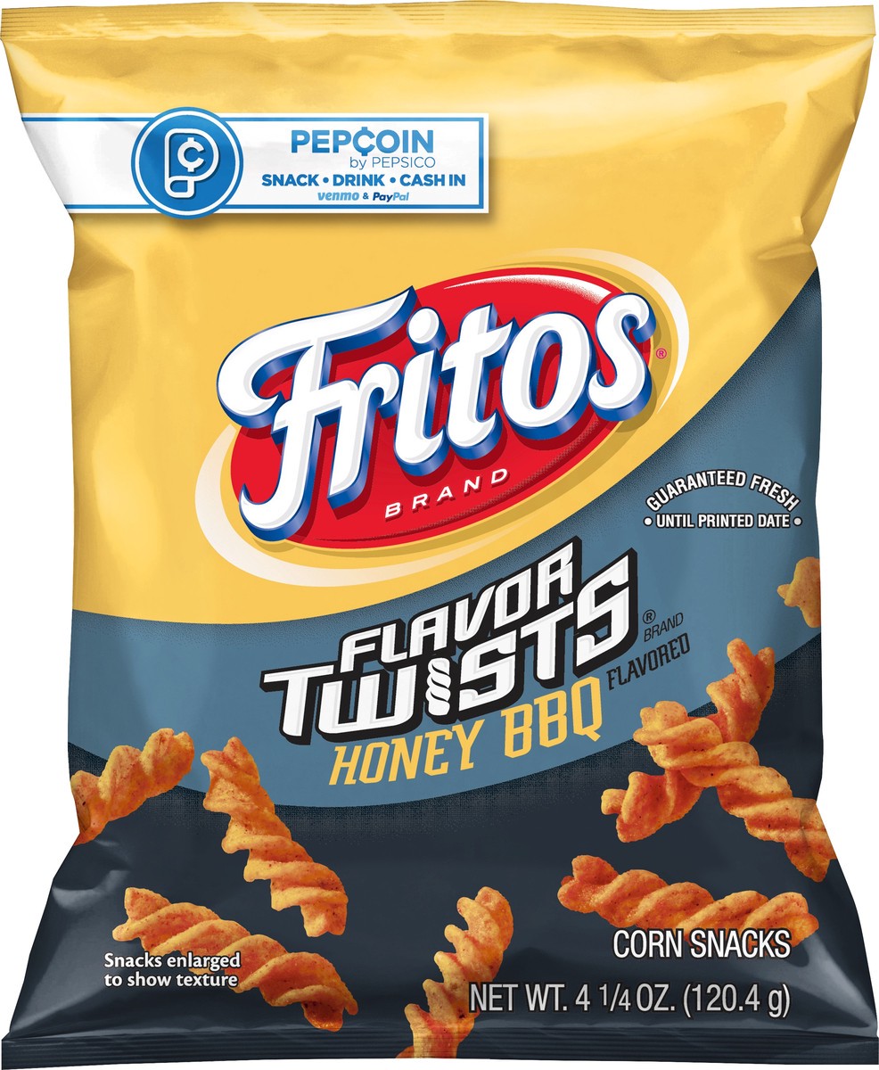 slide 2 of 3, Fritos Flavor Twists Honey BBQ Flavored Corn Snacks 4.25 oz, 4.25 oz