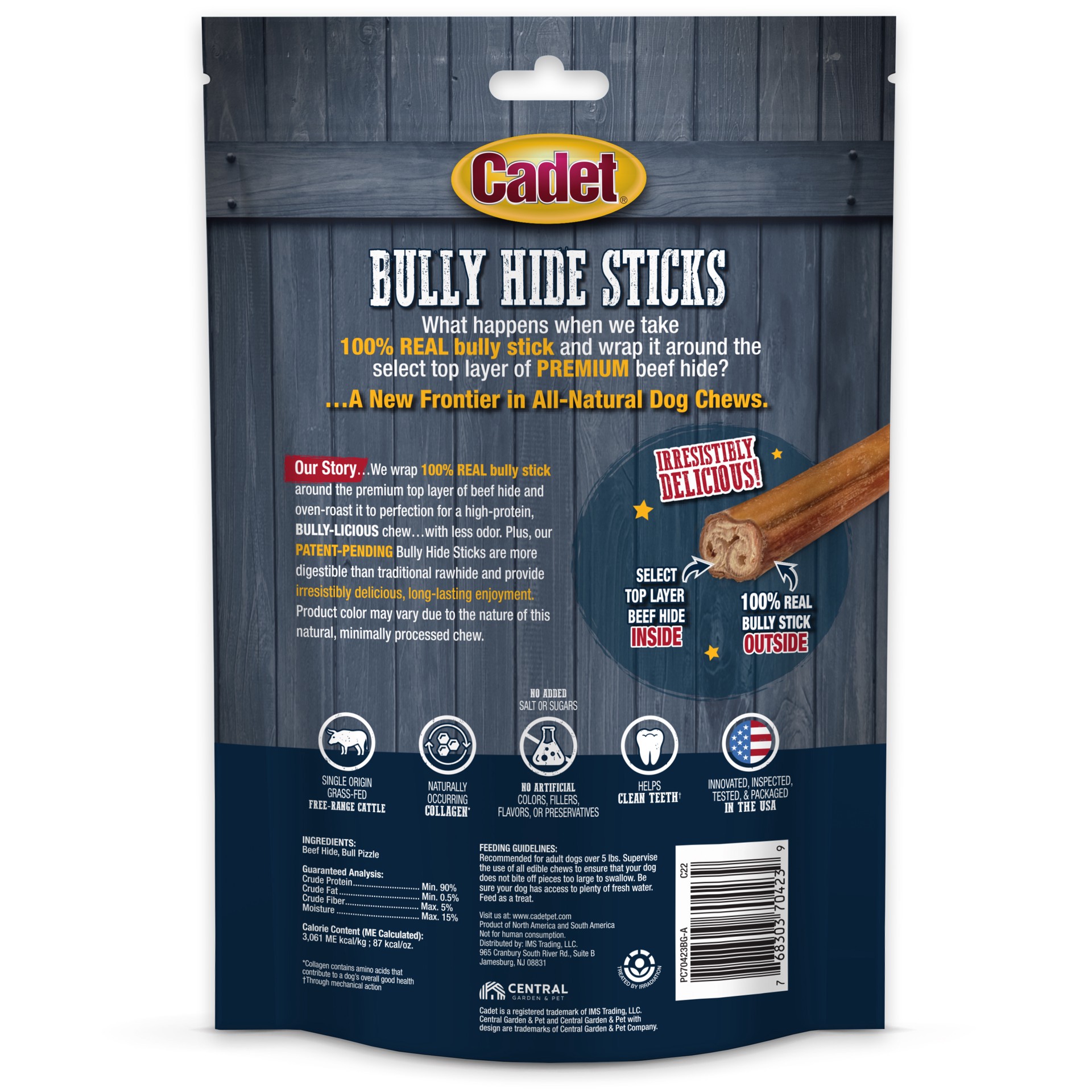 slide 4 of 10, Cadet Bully Hide Sticks 5 Inch Dog Chews 5 Packs, 5 ct