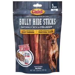 Cadet Bully Hide Sticks 5 Inch Dog Chews, 5 Packs