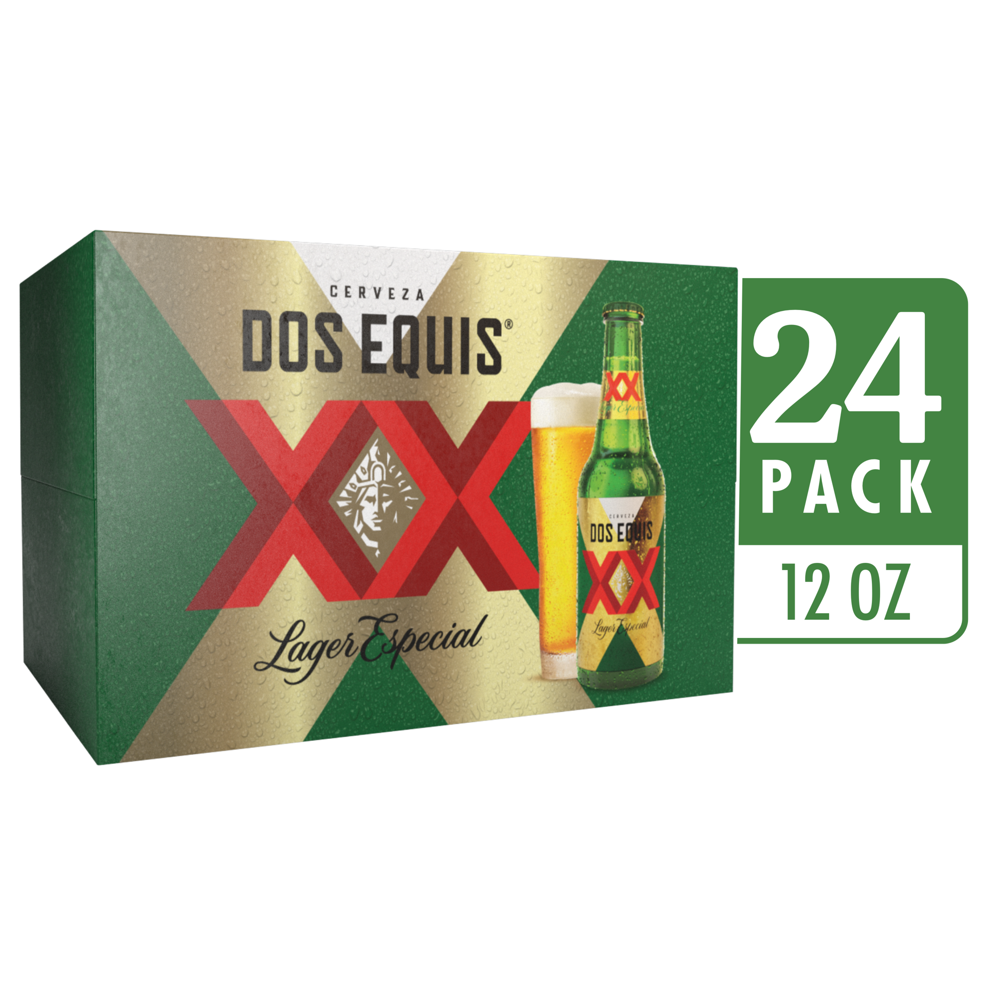 slide 1 of 1, Dos Equis Mexican Lager Beer, 24 Pack, 12 fl oz Bottles, 12 oz