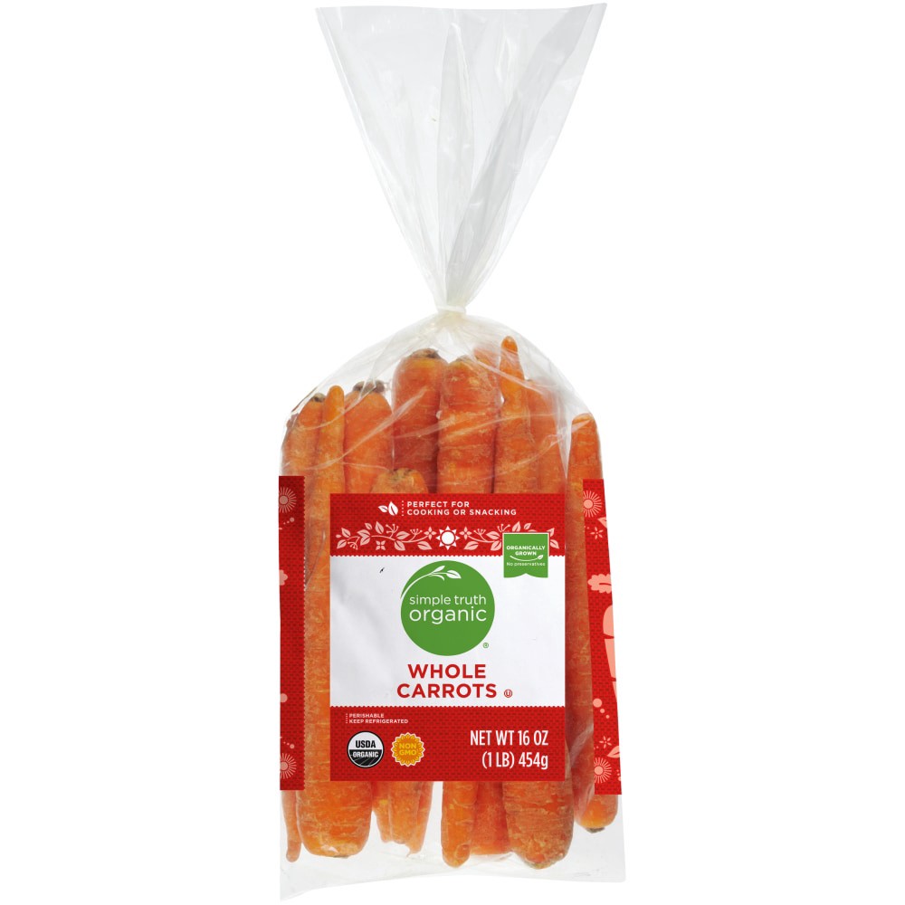 slide 1 of 2, Simple Truth Organic Whole Carrots, 1 lb