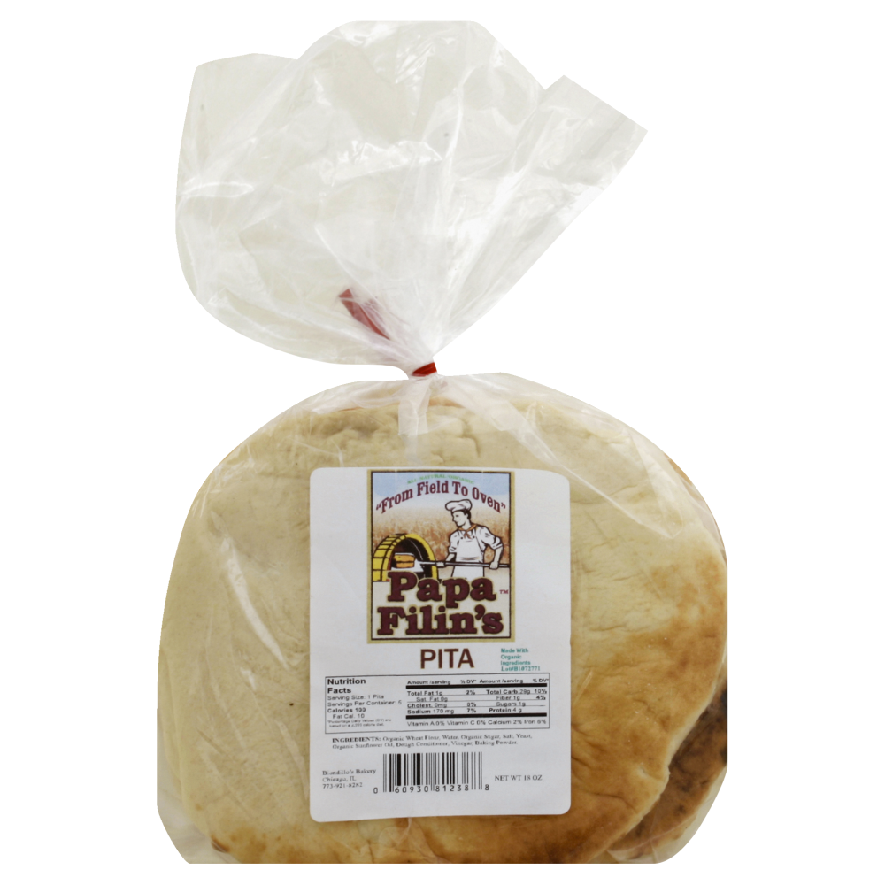 slide 1 of 1, Bakery Fresh Organic Pita Bread, 18 oz