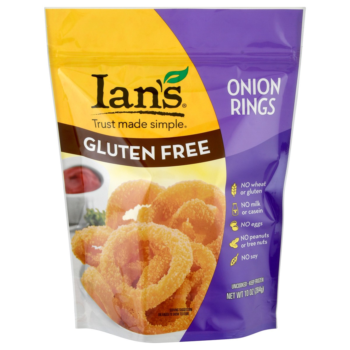 slide 1 of 1, Ian's Natural Foods Wheat and Gluten Onion Rings, 10 oz