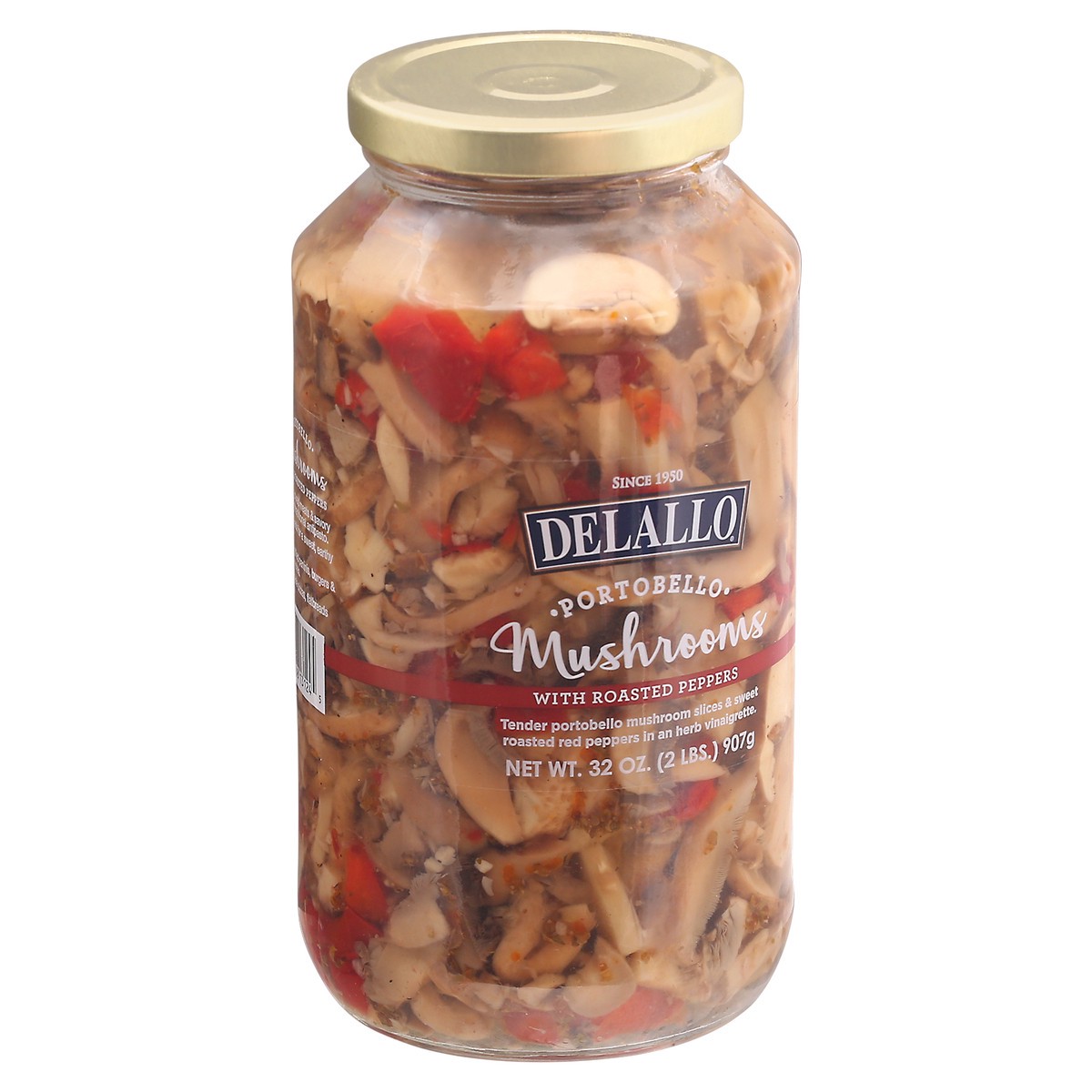 slide 4 of 9, Delallo Portabella Mushrooms W/Red Peppe, 32 oz