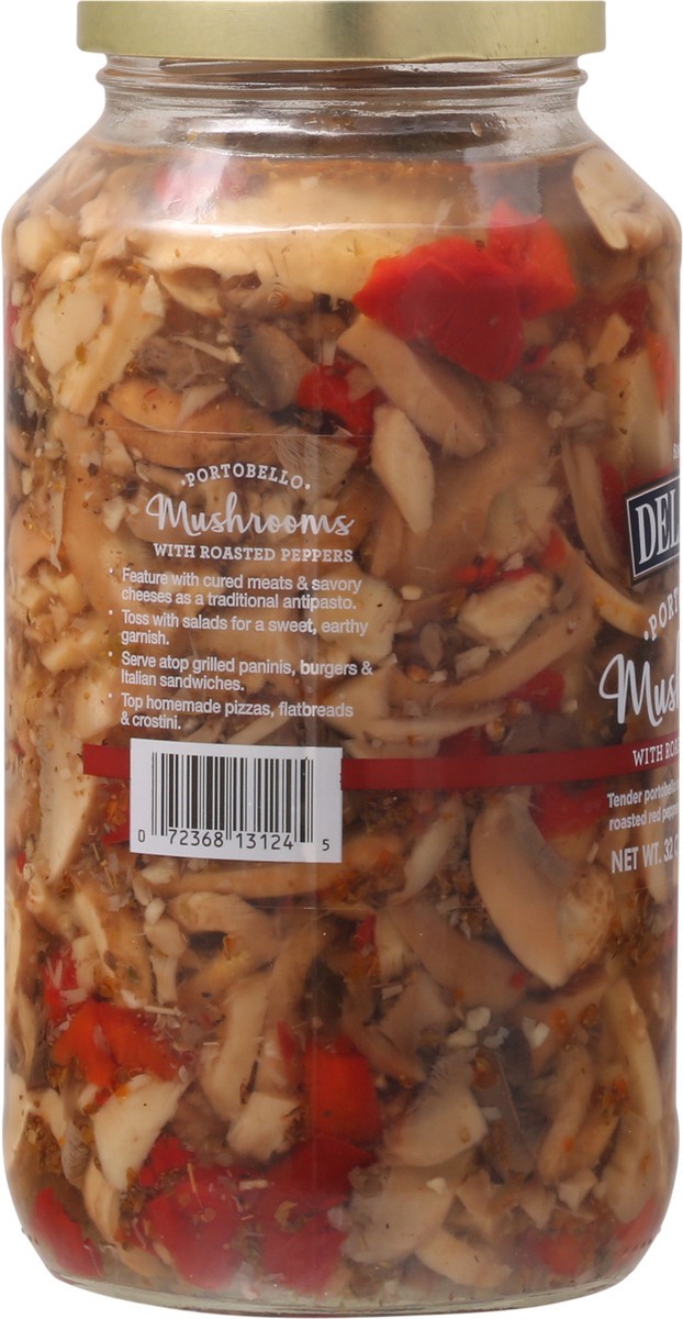 slide 9 of 9, Delallo Portabella Mushrooms W/Red Peppe, 32 oz