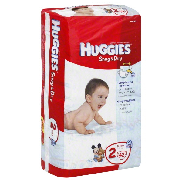 slide 1 of 1, Huggies Snug And Dry Jumbo Size 2 Diapers, 42 ct