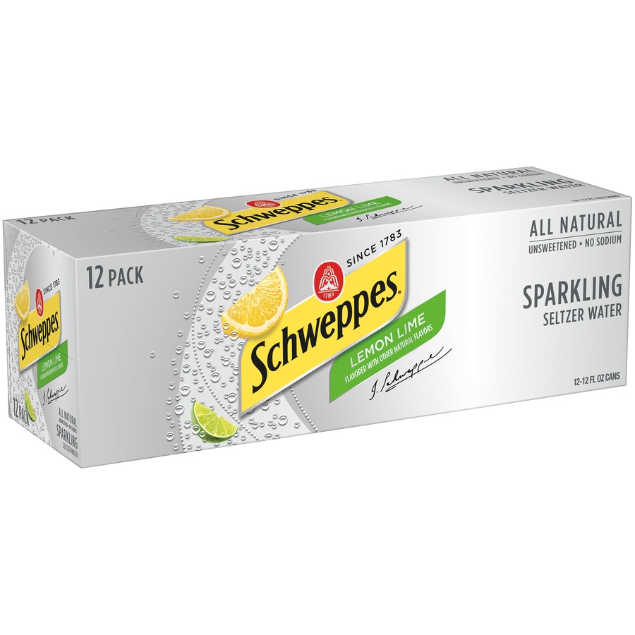 slide 2 of 4, Schweppes Lemon Lime Sparkling Seltzer Water, 12 ct; 12 fl oz