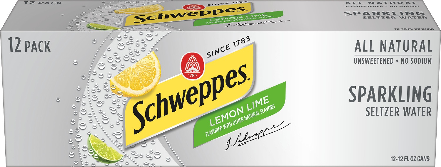 slide 1 of 4, Schweppes Lemon Lime Sparkling Seltzer Water, 12 ct; 12 fl oz