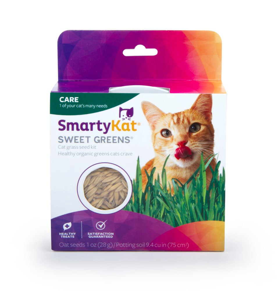 slide 1 of 2, SmartyKat Sweet Greens Cat Grass Kit, 1 ct