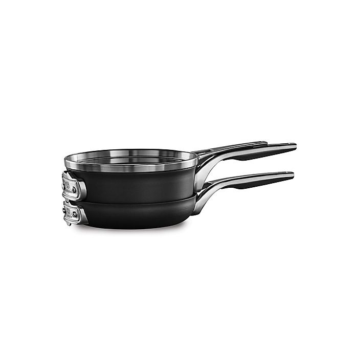 slide 1 of 3, Calphalon Premier Space Saving Hard Anodized Nonstick 3-Piece Cookware Set, 8 in