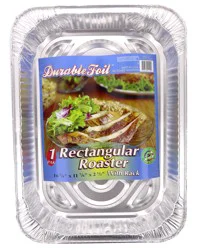 Durable Packaging D41110 Rectangular Aluminum Roasting Pan, X-Large