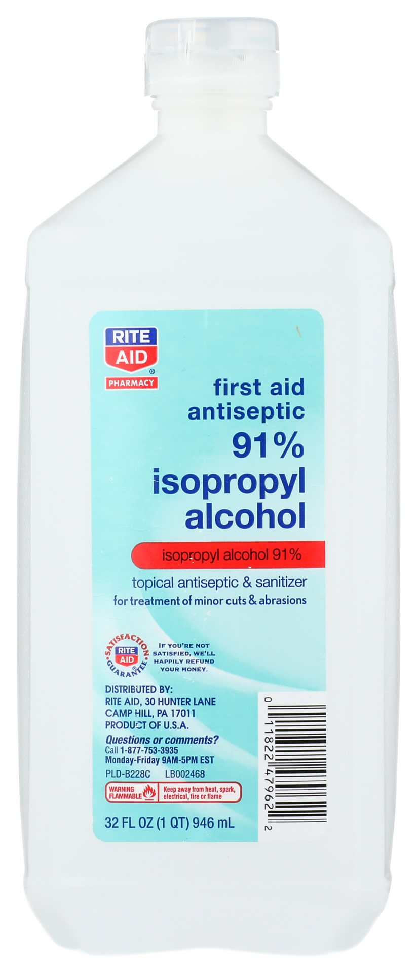 slide 1 of 3, Rite Aid Isopropyl Rubbing Alcohol 91%, 32 fl oz