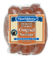slide 1 of 1, Blue Ribbon Hickory Smoked Original Sausage Links, 14 oz