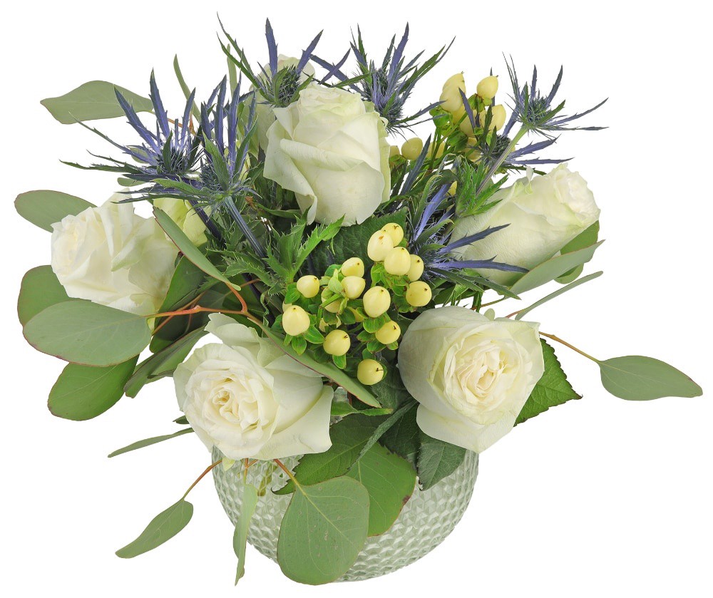 slide 2 of 3, BLOOM HAUS Low Vase Trinity Floral Arrangement, 9 ct