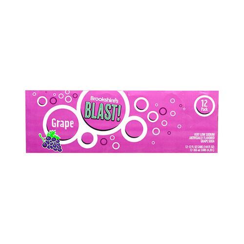 slide 1 of 1, Brookshire's Blast Soda Grape - 12 ct; 12 fl oz, 12 ct; 12 fl oz