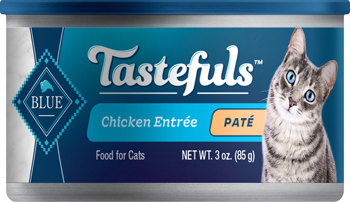 slide 2 of 2, Blue Buffalo Tastefuls Adult Cat Food, Chicken Pate, 3 oz