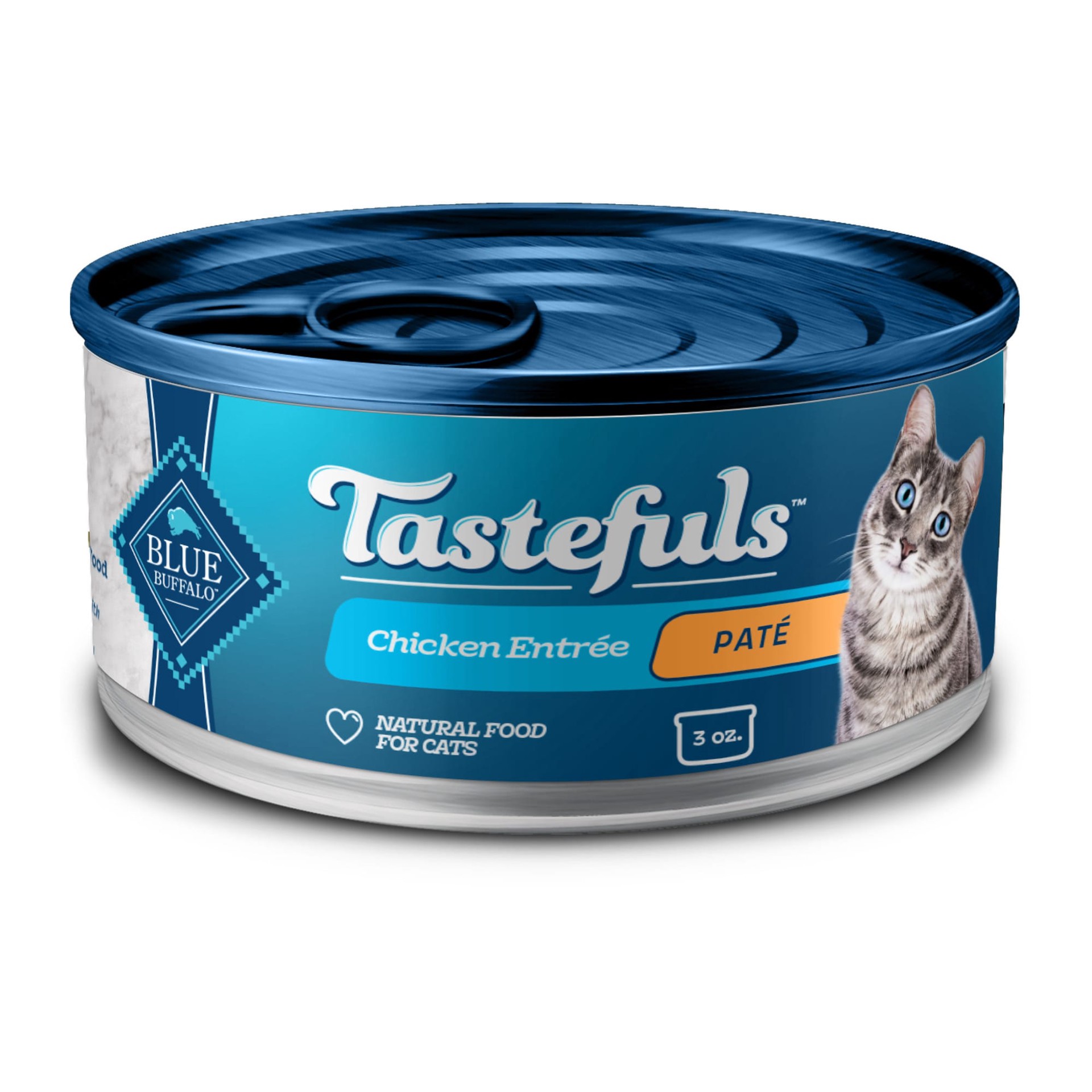 slide 1 of 2, Blue Buffalo Tastefuls Adult Cat Food, Chicken Pate, 3 oz