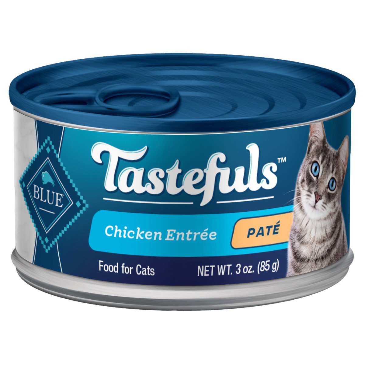 slide 1 of 2, Blue Buffalo Tastefuls Adult Cat Food, Chicken Pate, 3 oz