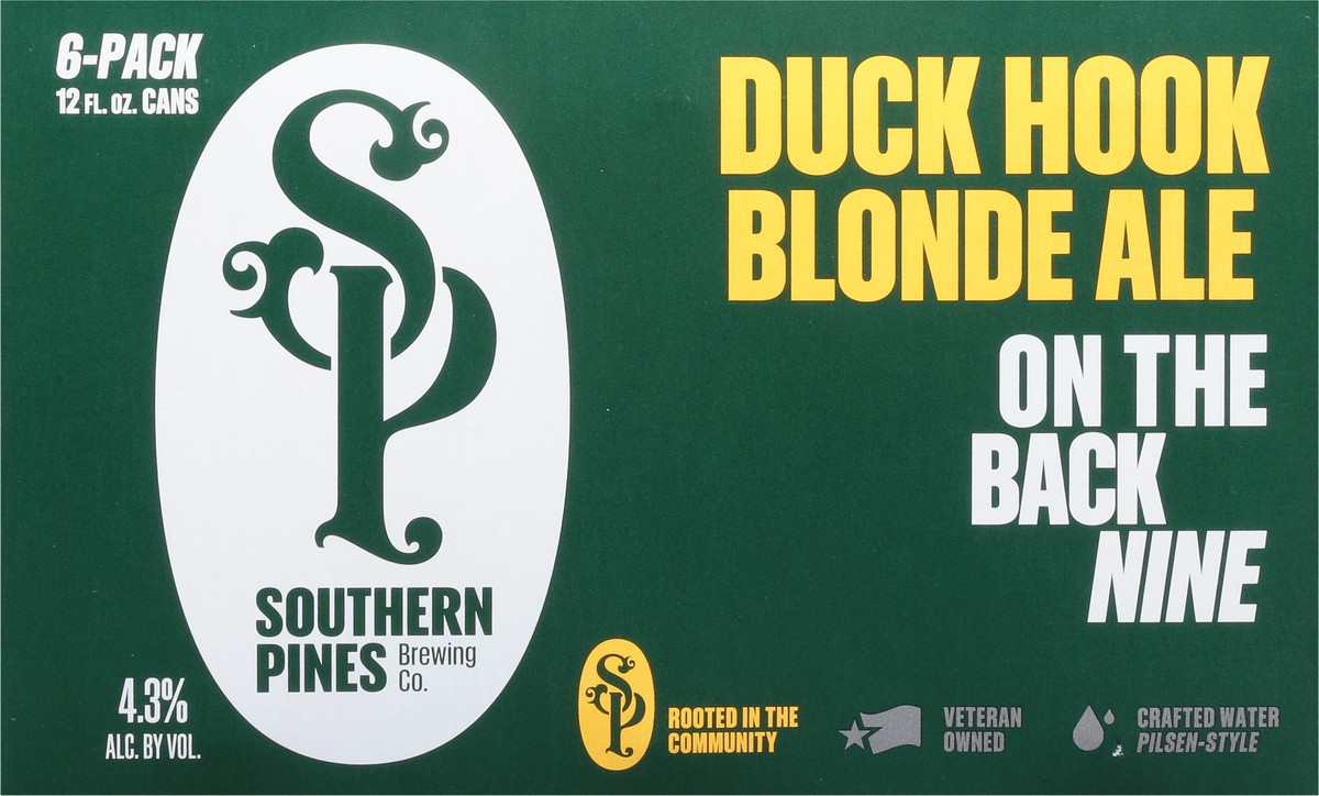 slide 4 of 9, Southern Pines Brewing Co. Blonde Ale Duck Hook Beer 6 - 12 fl oz Cans, 6 ct; 12 oz