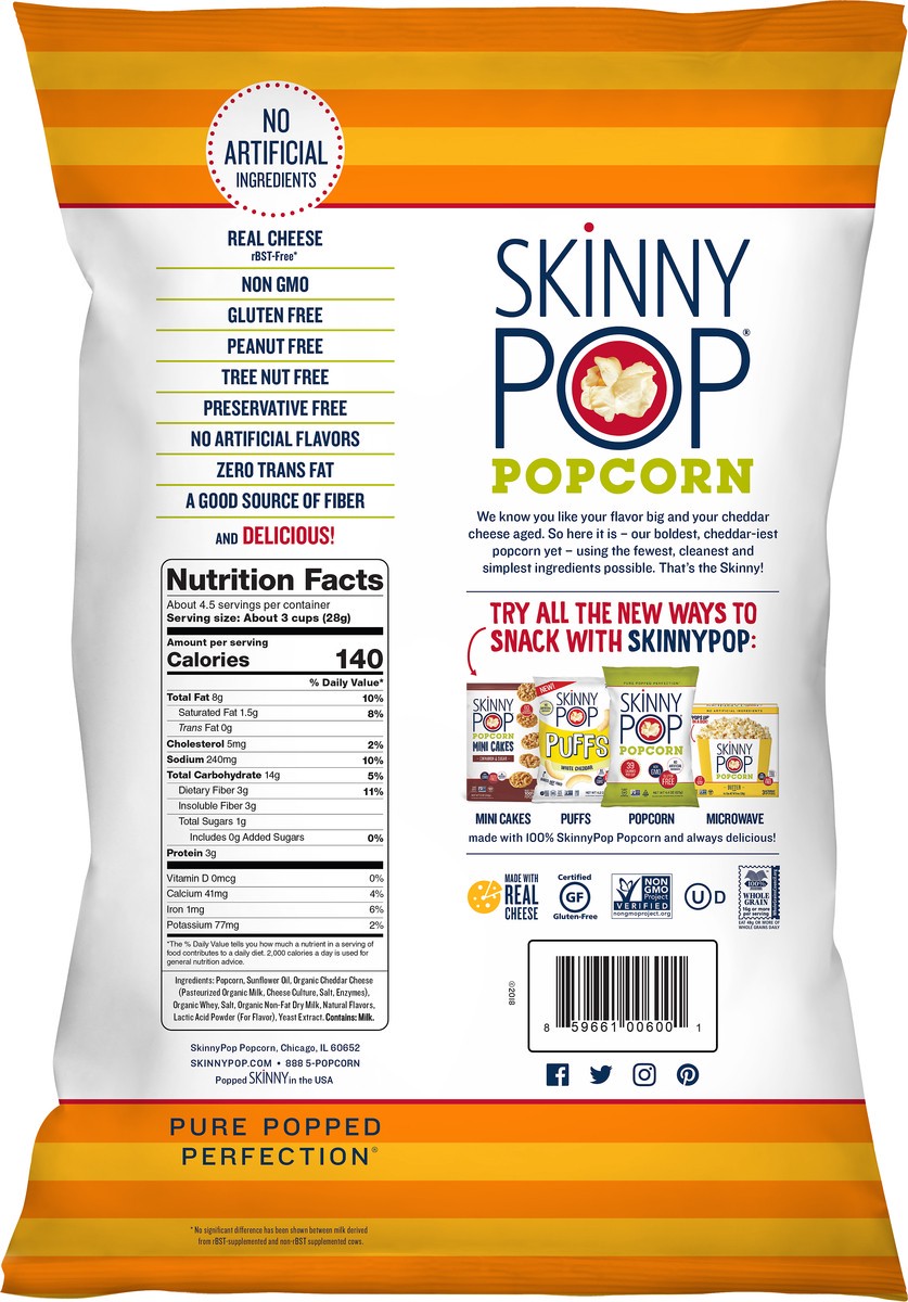 slide 2 of 3, SkinnyPop Aged White Cheddar Popcorn 4.4 oz, 4.4 oz