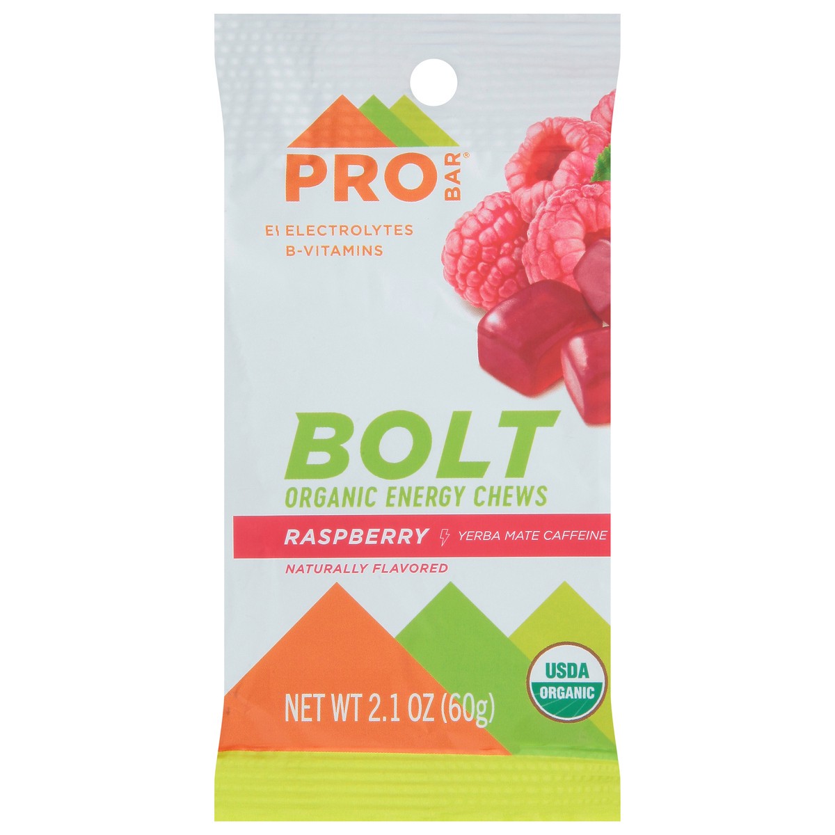 slide 1 of 9, ProBar Raspberry Bolt Energy Chews, 2.1 oz