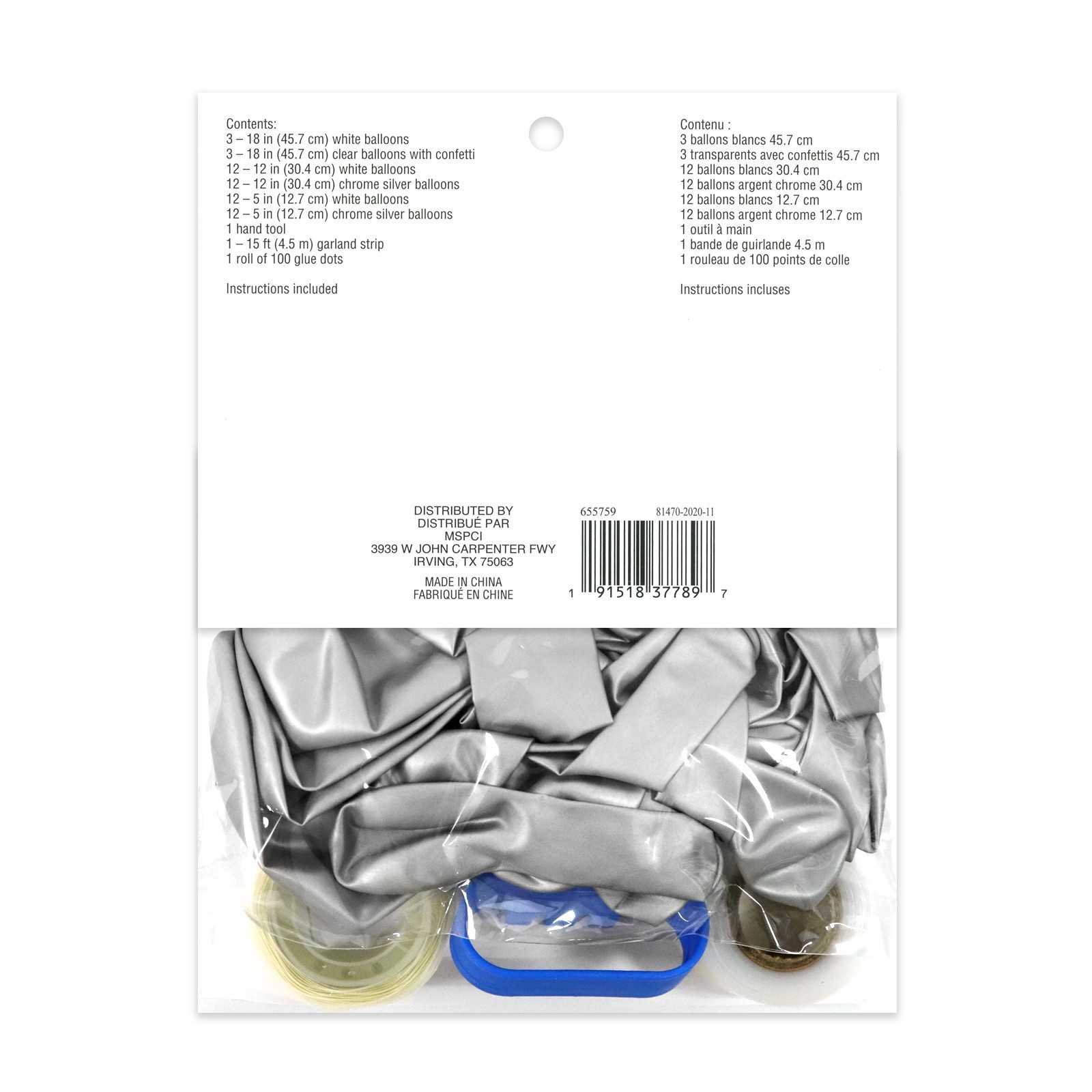 slide 2 of 4, 10ft. Silver & White Balloon Garland By Celebrate It, 10 ft