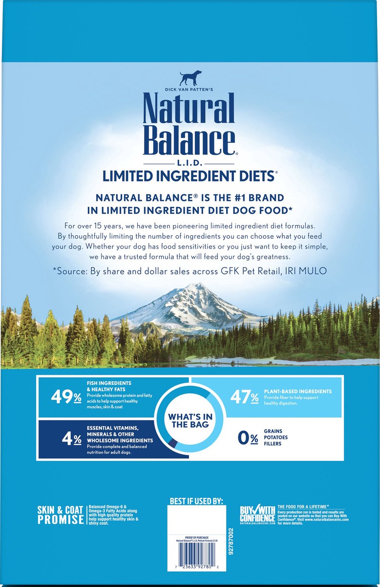 slide 8 of 9, Natural Balance L.I.D. Limited Ingredients Diet Grain Free Pollock Formula Dog Food 12 lb, 12 lb