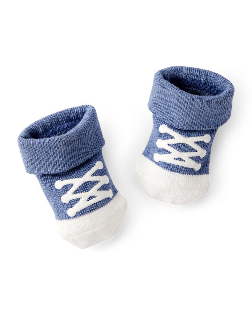 slide 2 of 2, Carter's Baby 2-Pack Sneaker Booties - Blue/White Blue/White NB, 1 ct