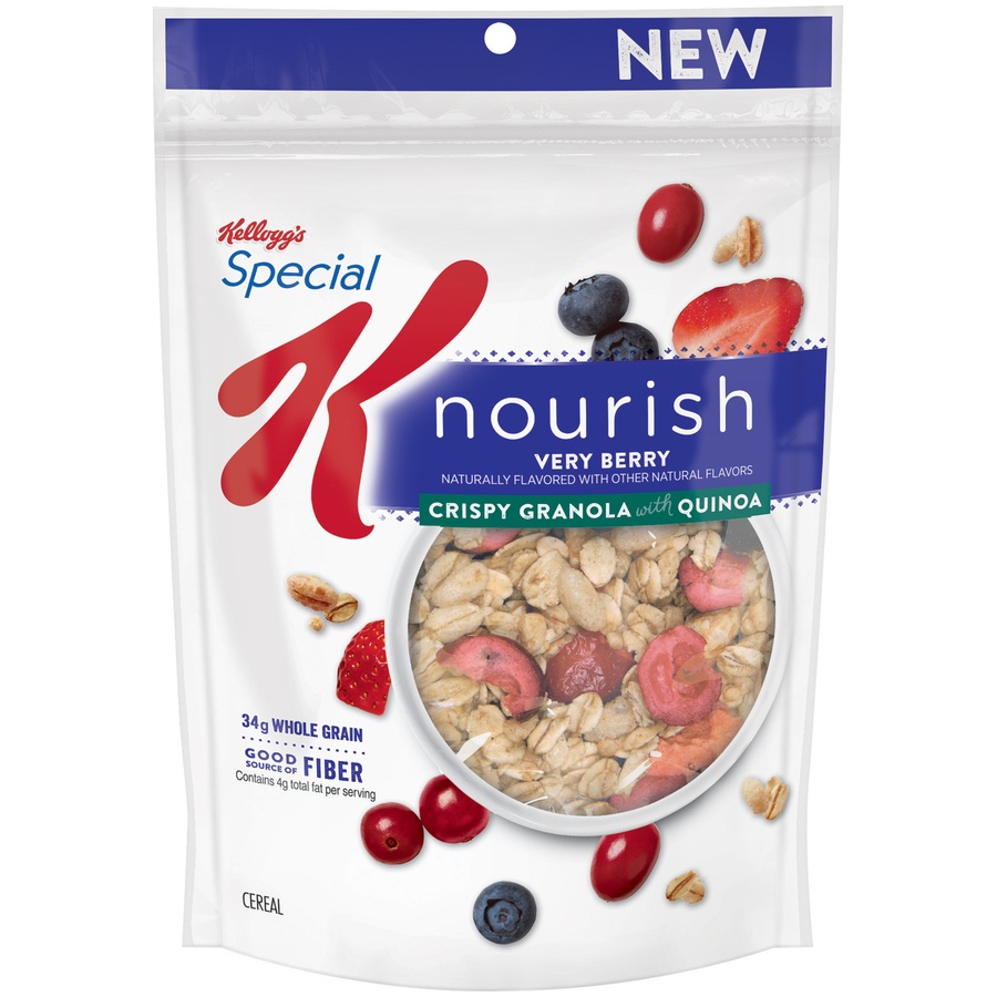 slide 1 of 4, Kellogg's Special K Nourish Very Berry Crispy Granola with Quinoa, 10.6 oz