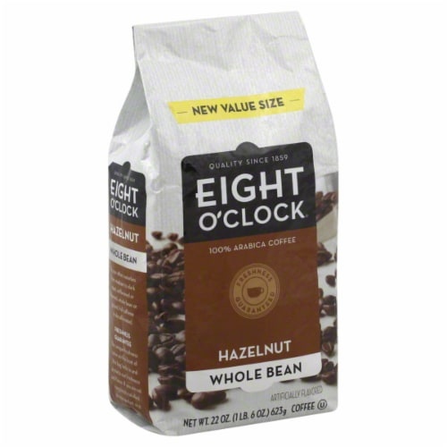 slide 1 of 1, Eight O'Clock Coffee Hazelnut Whole Bean Coffee Value Size, 22 oz