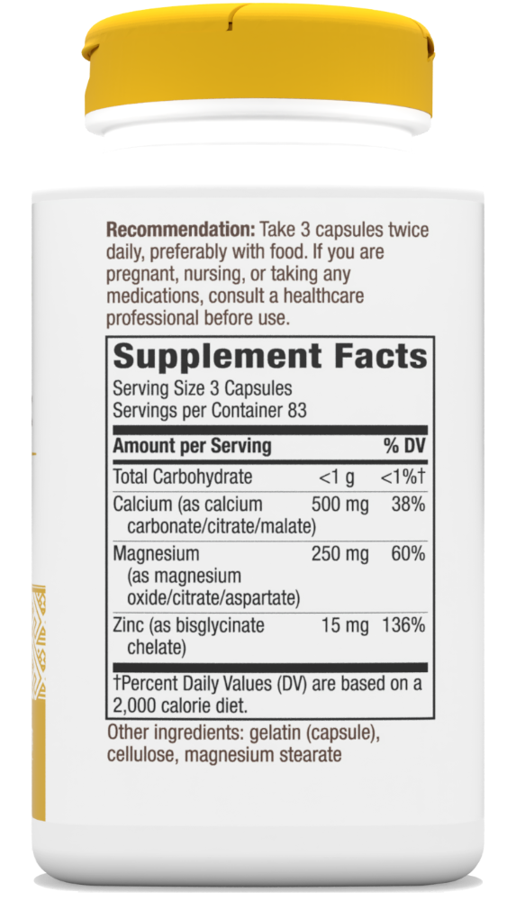 slide 3 of 6, Nature's Way Calcium-Magnesium-Zinc, 250 ct