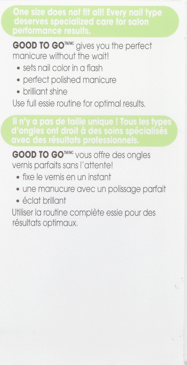 slide 9 of 12, essie Good to Go Top Coat - fast dry and shine - 0.46 fl oz, 0.46 fl oz