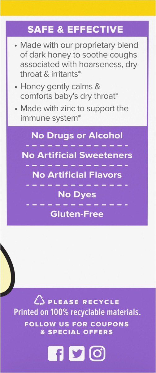 slide 7 of 7, Zarbee's Naturals Baby Cough Syrup + Immune with Dark Honey + Zinc, Natural Grape Flavor, 2 Fl. Oz, 2 fl oz