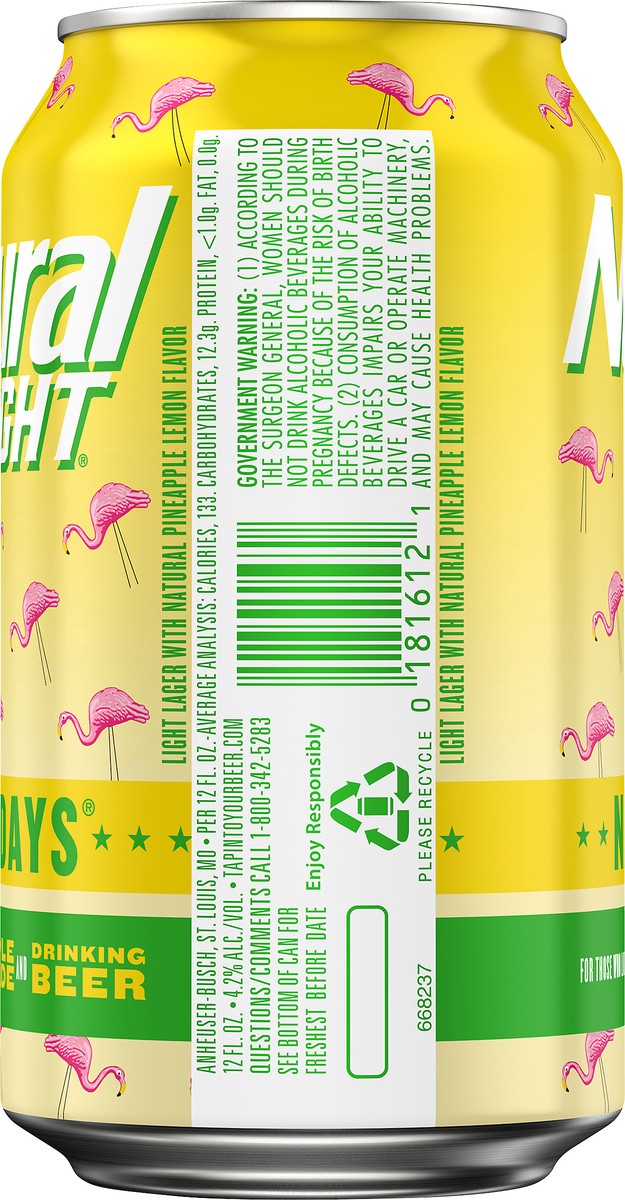 slide 9 of 9, Natural Light Naturdays Pineapple Lemonade Beer 12 oz, 12 oz