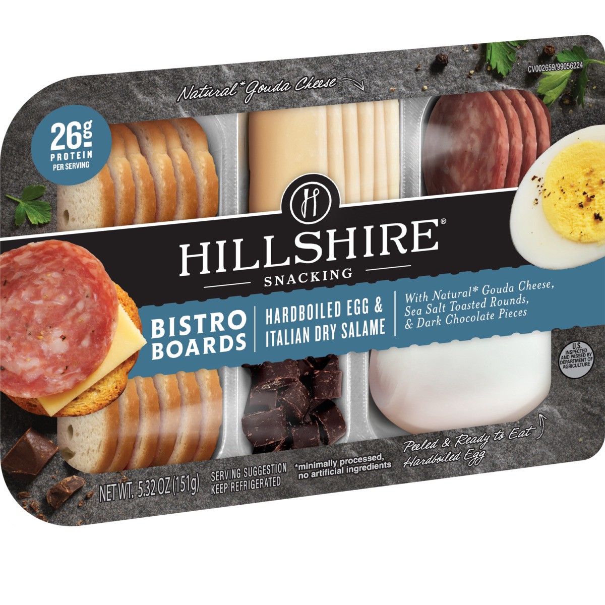 slide 5 of 9, Hillshire Snacking Bistro Boards, Hardboiled Egg & Italian Dry Salame, 5.32 oz., 150.82 g