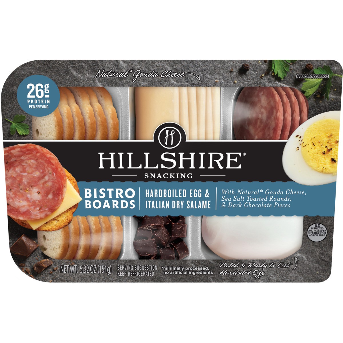 slide 9 of 9, Hillshire Snacking Bistro Boards, Hardboiled Egg & Italian Dry Salame, 5.32 oz., 150.82 g