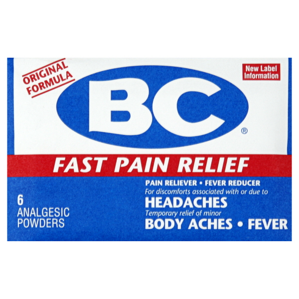 slide 1 of 1, B&C Bc Fast Pain Relief Analgesic Powders, Original Formula Headaches, 6 ct