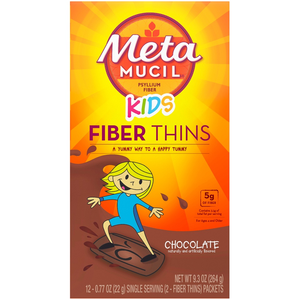 slide 1 of 2, Metamucil Kids Chocolate Fiber Thins Packets, 12 ct; 9.3 oz
