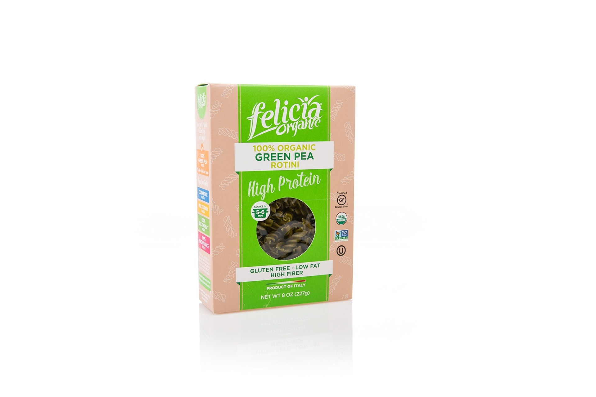 slide 1 of 1, Felicia Organic Green Pea Pasta, 8 oz
