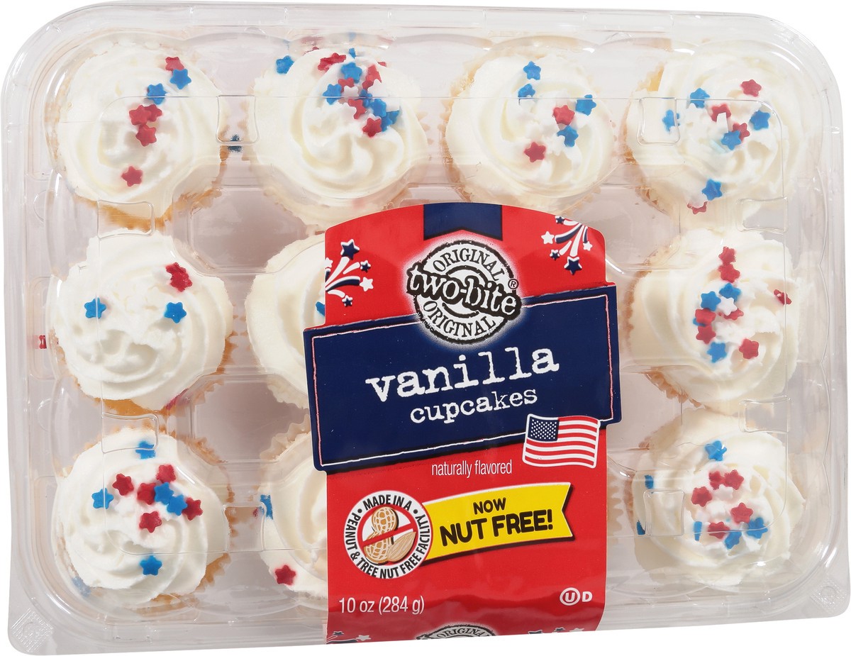 slide 6 of 13, two-bite Vanilla Patriotic Cupcakes, 10 oz