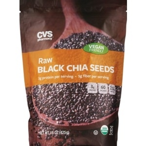 slide 1 of 1, CVS Health Raw Black Chia Seeds, 15 oz