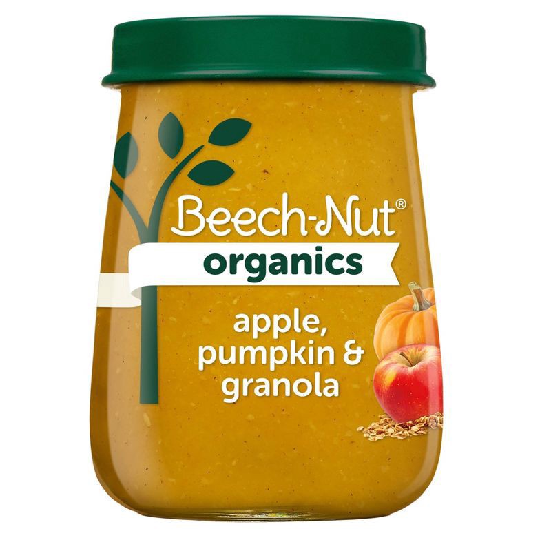 slide 1 of 7, Beech-Nut Organics Stage 2 Organic Baby Food, Apple Pumpkin & Granola, 4 oz Jar, 4 oz