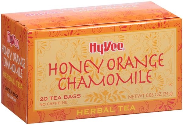 slide 1 of 1, Hy-vee Honey Orange Chamomile Herbal Tea Bags - 20 ct; 0.85 oz, 20 ct; 0.85 oz