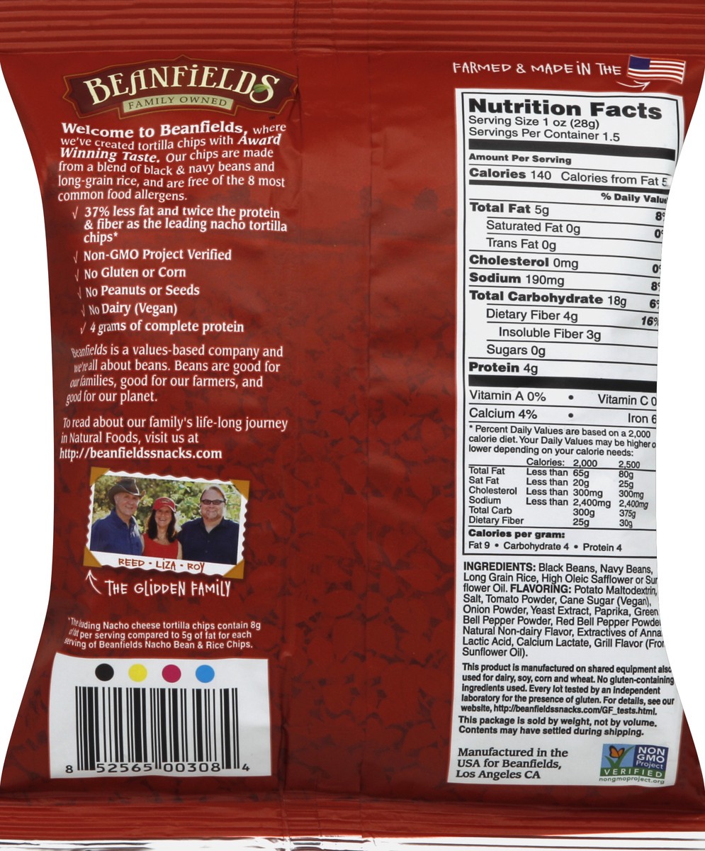 slide 4 of 6, Beanfields Chip Bean & Rice Chip, 1.5 oz