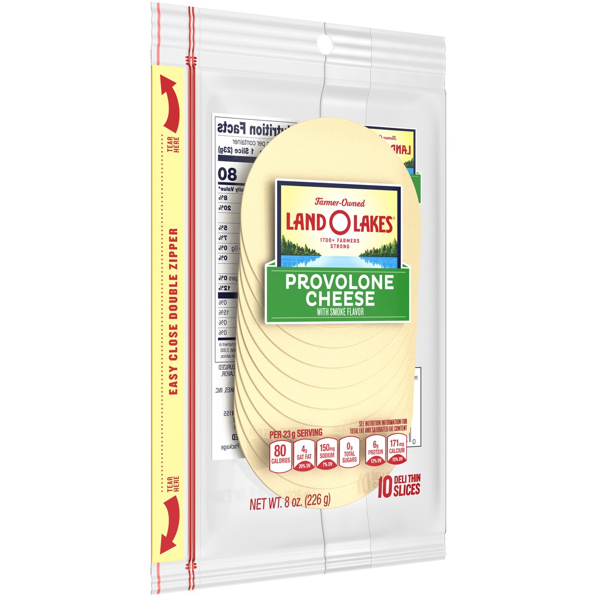 slide 3 of 5, Land O'Lakes Sliced Provolone Cheese with Smoke Flavor, 8 oz, 8 oz